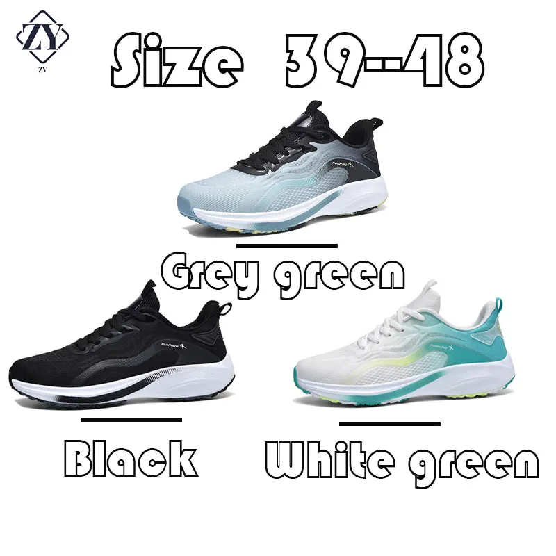 Hot Selling Men's Sports Shoes in Europe America Mesh Breathable Men's Running Shoes Fitness Training Shoes Big Size：39-48