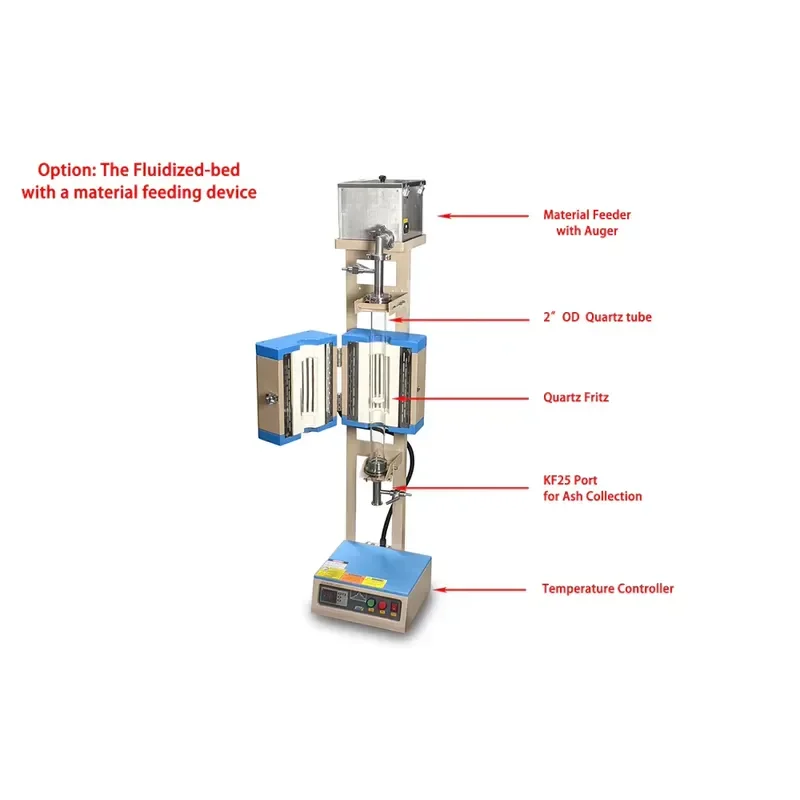 Fluidized Bed Reactors Vertical CVD (FBCVD) Tube Furnace with 1