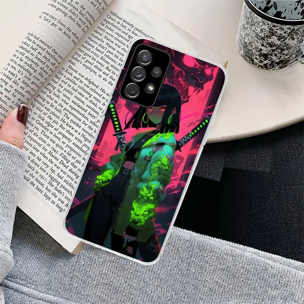 Weapon Sword Girl Mobile Cell Phone Case for Samsung Galaxy S23 S22 S21 Plus Ultra A12 A32 A53 Clear Phone Cover Funda