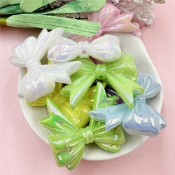 6Pcs/bag 32.3*36.6mm Big Bow Bowknot Acrylic Pendants For Crafted Beading Necklace Bracelet Keychain Jewelry Making