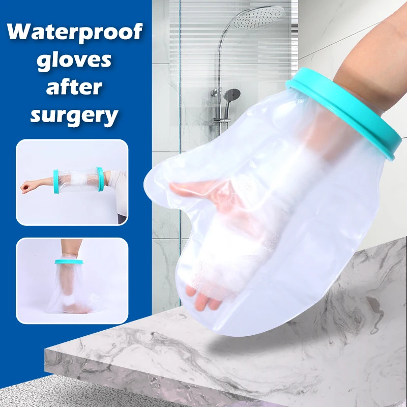 Blue Shower Cover Adult Waterproof Sealed Cast Bandage Protector Wound Fracture Leg Foot Arm Palm Bath Protective Ring Sleeve