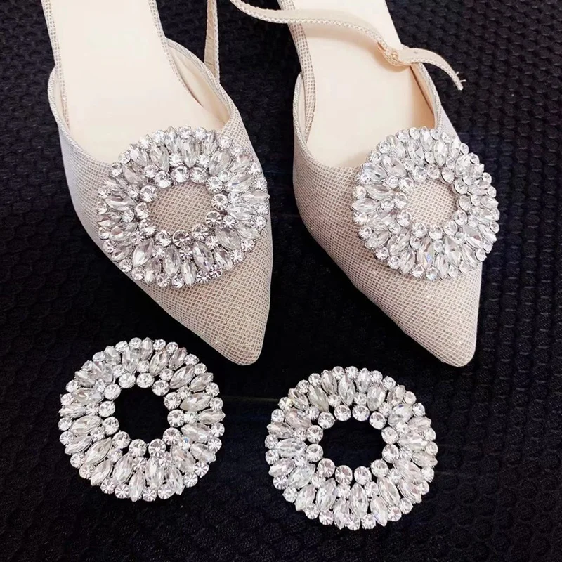 1Pair Detachable Shoes Decorations Shiny Crystal Shoes Clip Buckle Rhinestone Brooch Women Bag Pendant Shoe Clips Shoe Clips