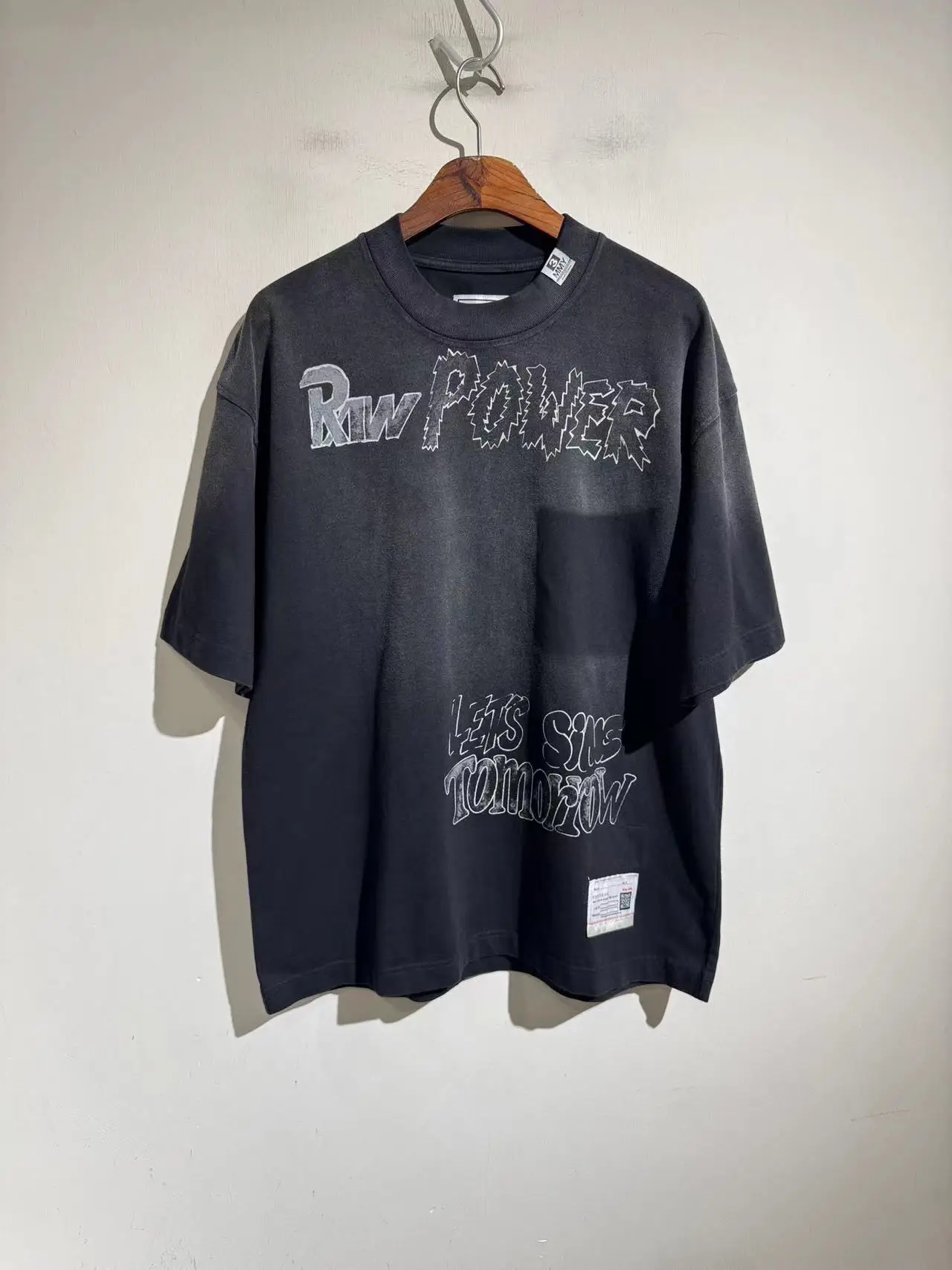 

25SS Japanese Men's Vintage Old Washed Retro Printed Short Sleeve T shirt Oversize Ropa Hombre