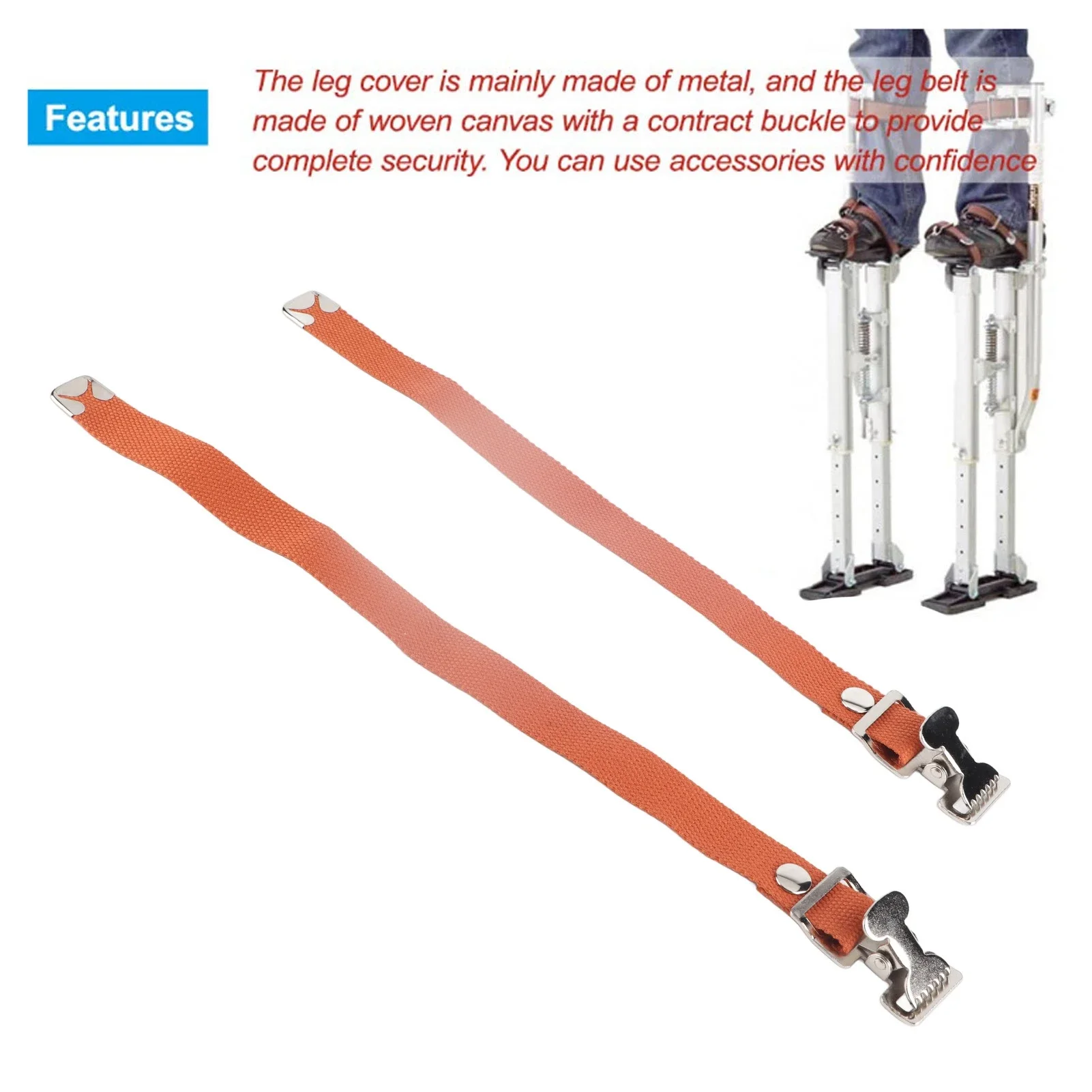 2Pcs Leg Band Straps Drywall Stilts Leg Straps Drywall Stilt Replacement Parts for Street Performance Home Improvement High Wall