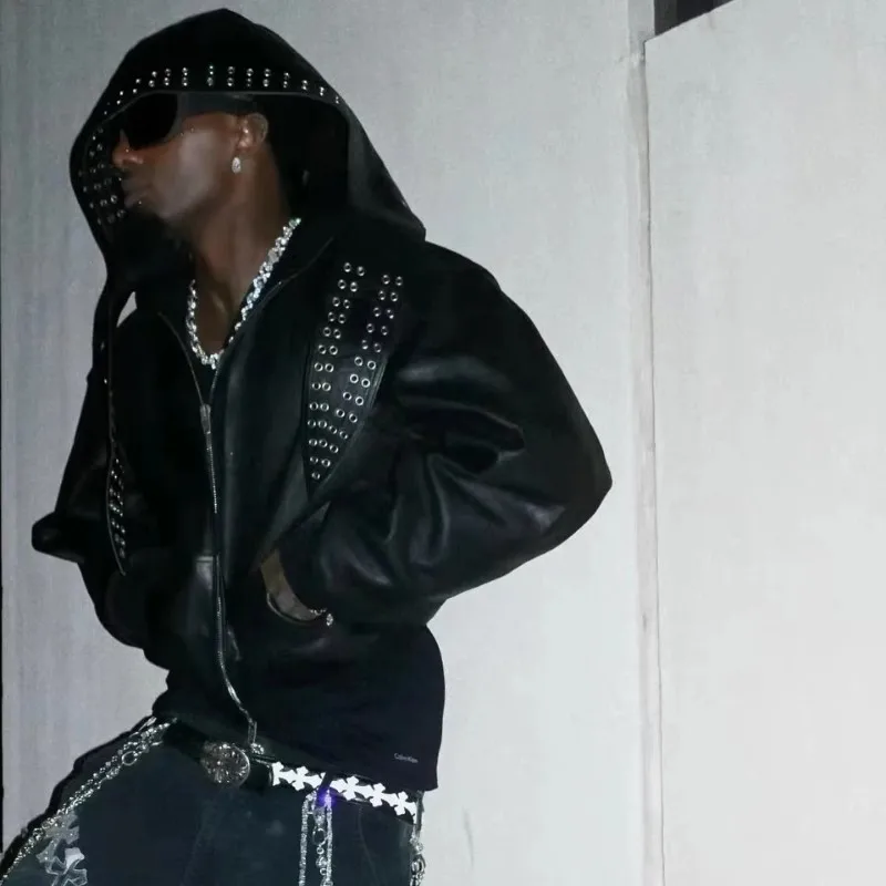 

Кожаный головной платок Playboi Carti YVL в стиле хип-хоп 2025 года MZ232