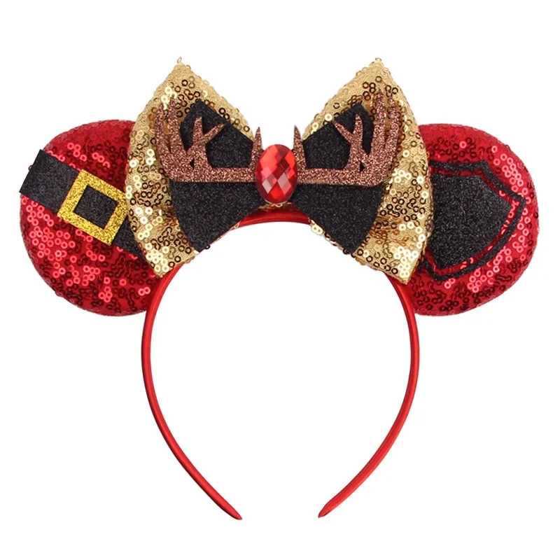 Disney Mickey Mouse Christmas Ears Headbands For kids Girls Tree Santa Candy Antlers Bows Headband Women Adults Party Hairbands