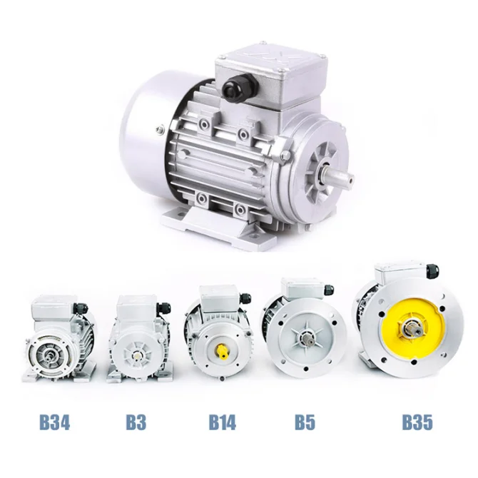 110V 380V Three-Phase Induction Motor 0.37KW 4-Pole  50Hz & 60Hz Frequency Asynchronous Motor