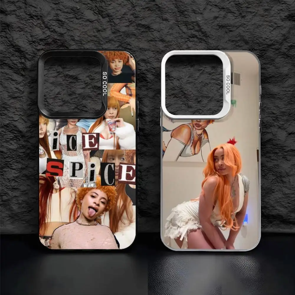 

Rapper Singer I-Ice Spice Phone Case For iPhone17, 16,15,14,13,12 Pro Max Black Candy Matte Shockproof Cover