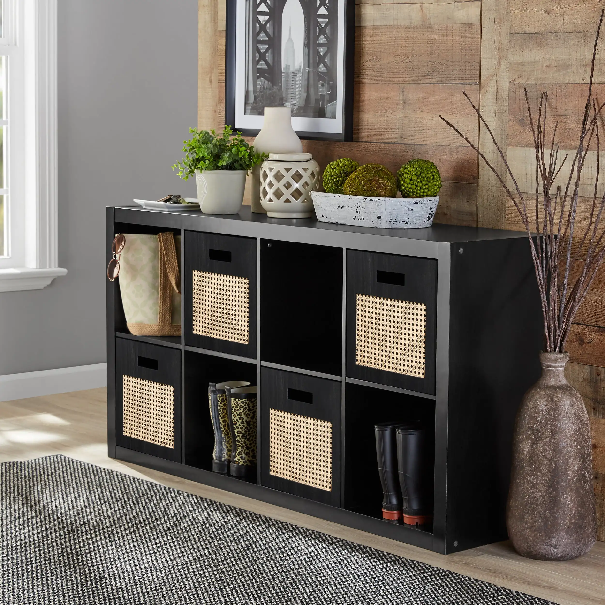 Better Homes & Gardens 8-Cube Storage Organizer, Solid Black