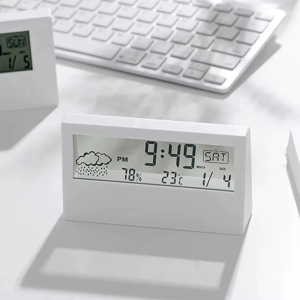 Thermomètre LED thermo-hygromètre multifonction horloge électronique température humidité mètre Station météo pour la maison avec alarme