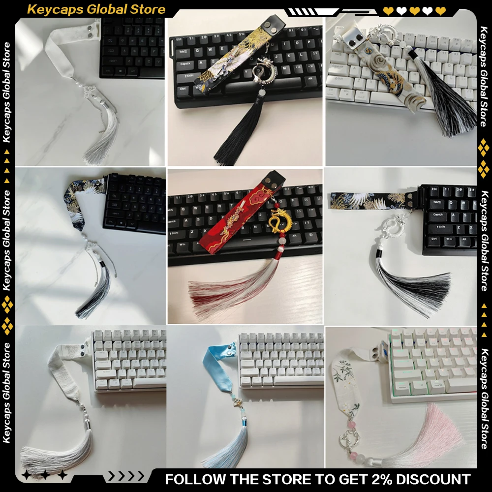 Keyboard Ribbon with Tassel Accessories Chinese Retro Style 