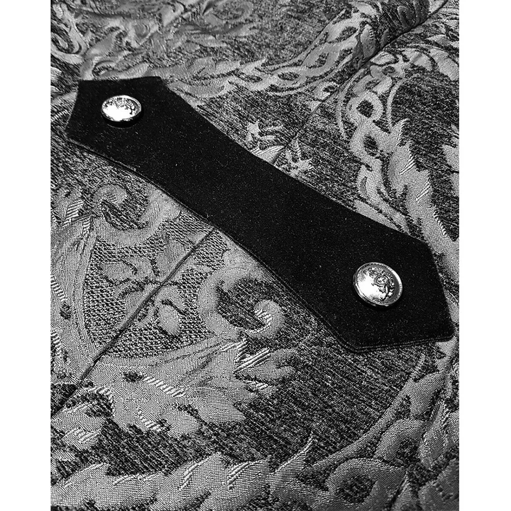 New Gothic Sle Medeival Retro St Punk Tail Coat Medium Length Embroidered T Women's Faion Autumn Polyester