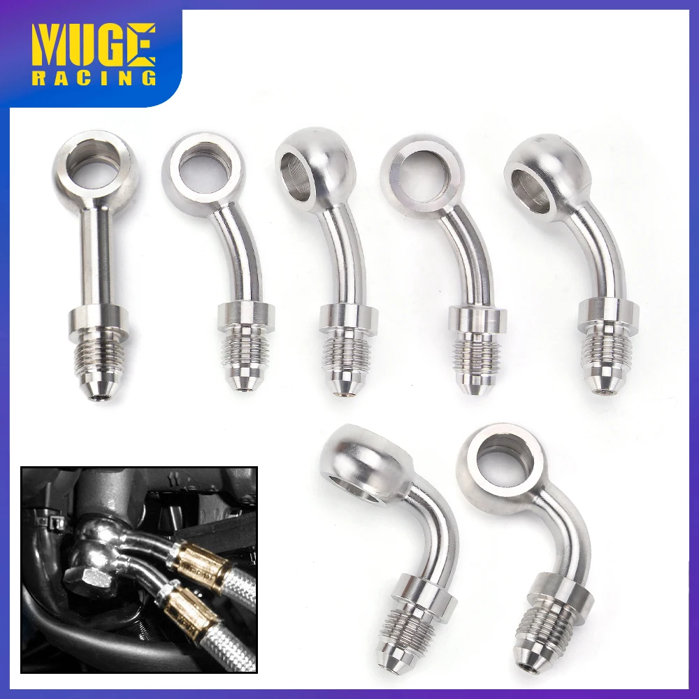 

MUGE-BJ13 AN3 Stainless Steel Banjo Hose End Fitting Motorcycle Motor Bike Hydraulic Brake Oil Hose Line Banjo Fitting HR072