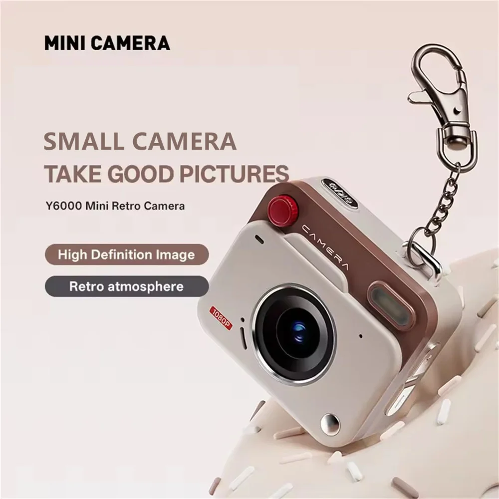 Новинка 2025 года, карманная цифровая камера CCD с большим пальцем, HD ретро мини-камера, портативный брелок-камера, уличный фоторегистратор для путешествий, подарок Y6000
