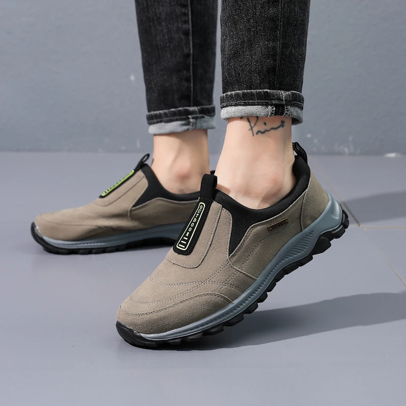 

YRZL Hiking Shoes Non-slip Men Casual Walking Shoes Outdoor Wear Resistant Slip on Climbing Men Sneakers Tourism Mountain Shoes