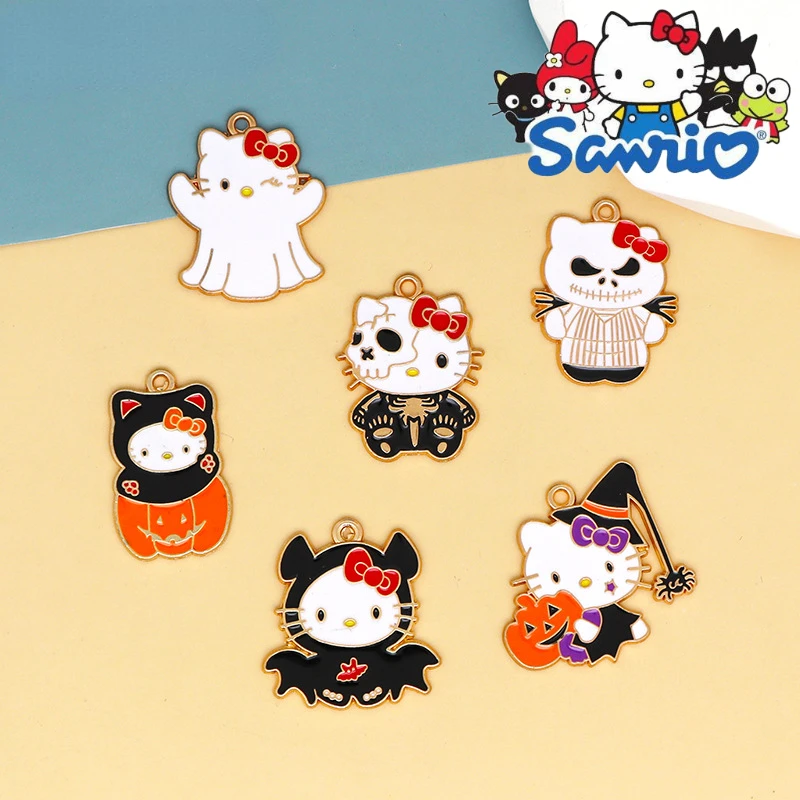 

Sanrio Halloween Cartoon Hello Kitty DIY Accessory Demon Ghost Kitty Bag Ornament Necklace Bracelet Earrings Keychain Pendant