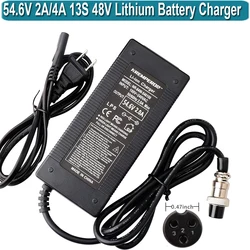 Mobility  Charger 54.6V Adapter 13S Lithium Battery 48V Output 2A 3 Prong Jack GX16 for Health Care Batteries Charger