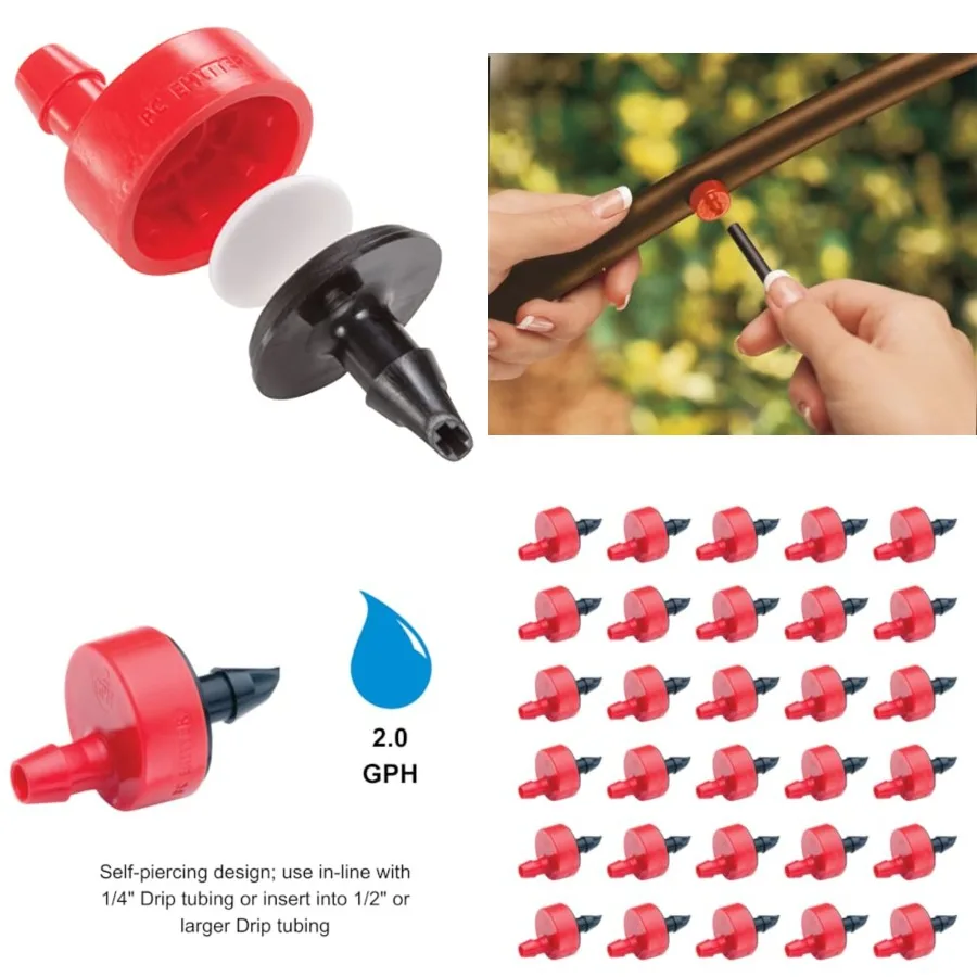 

SW20-30PS Drip Irrigation Spot Watering Dripper/Emitter, 2 Gallon Per Hour, 30-Pack