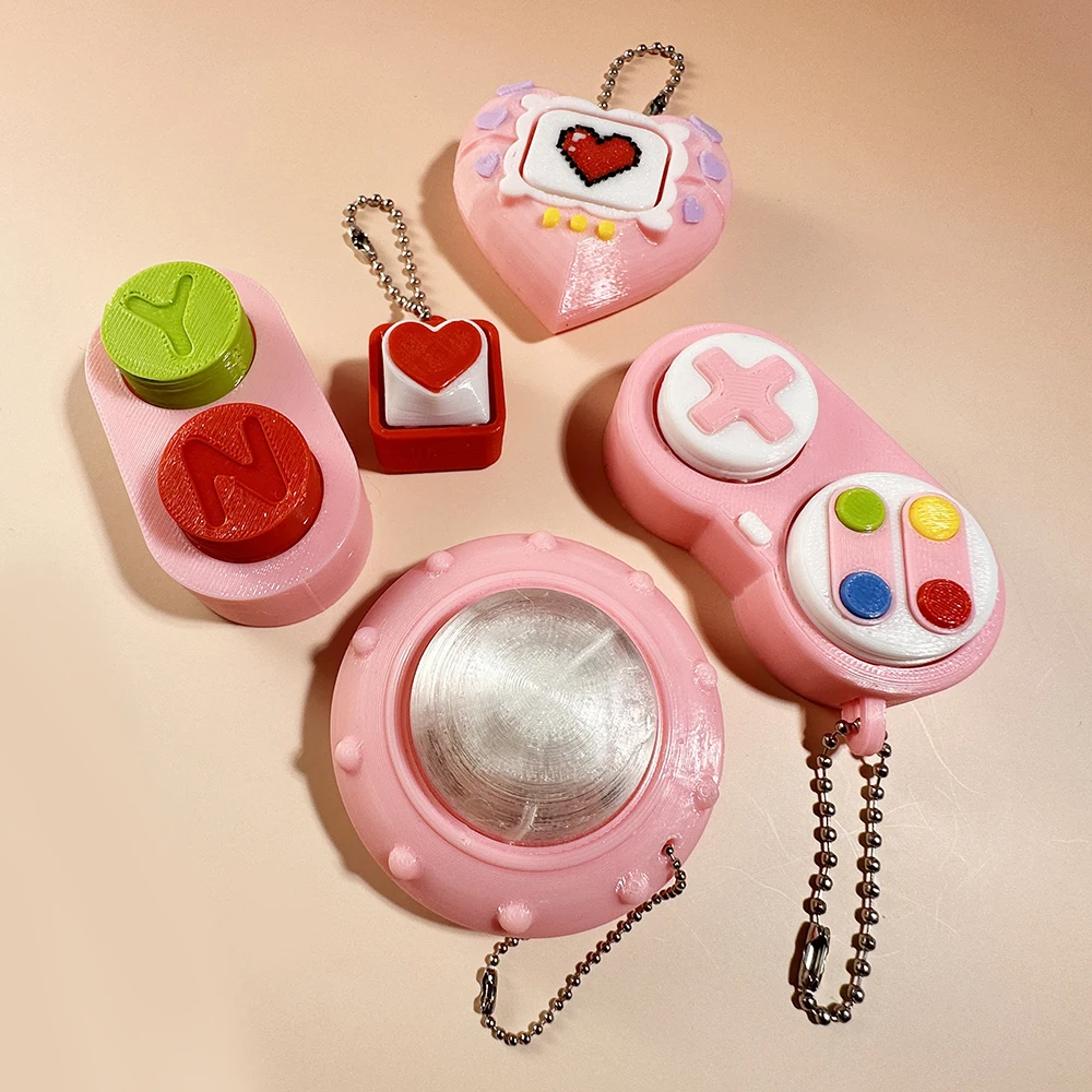 Calming Keychain Keys Finger Button Anti-stress Toys Pencil Game Controller UFO Funny Decompression Gifts for Children Adults image 4