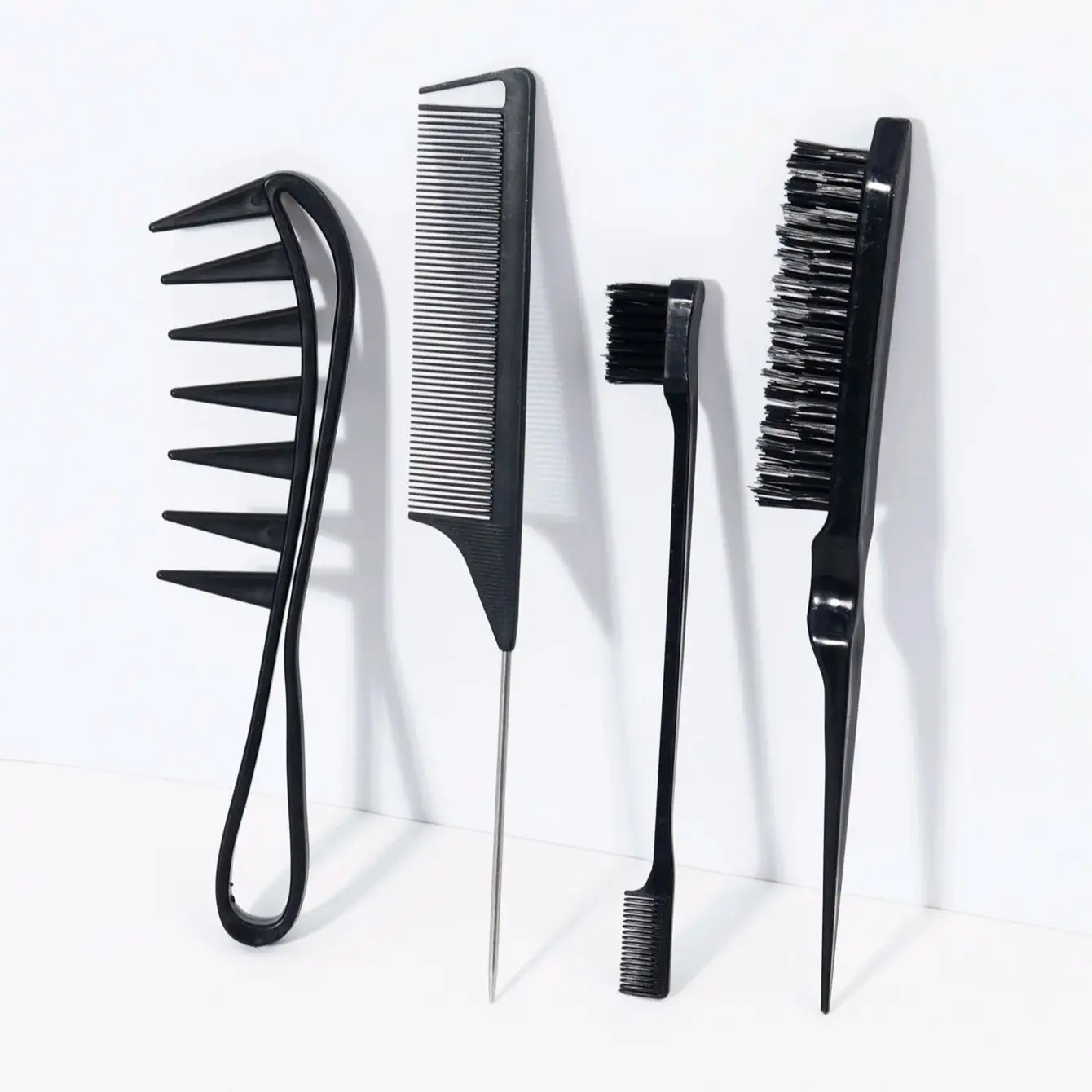 

4pcs Professional Comb Set, Wide Tooth Knotting Comb Tool, Shaped Design, Sturdy Structure,Special for real hair wigs
