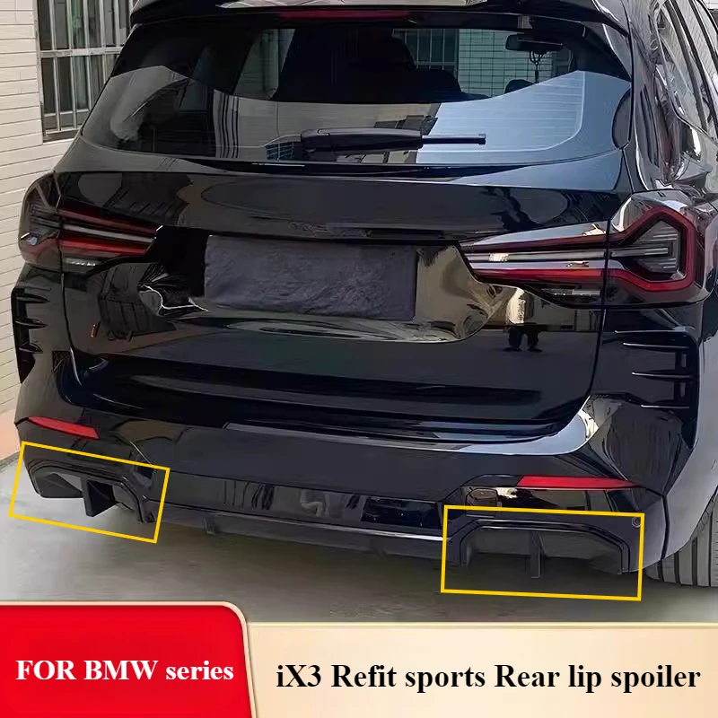 FOR BMW iX3 Modified Black Knight Rear lip sports Rear Spoiler blackening exterior trim kit