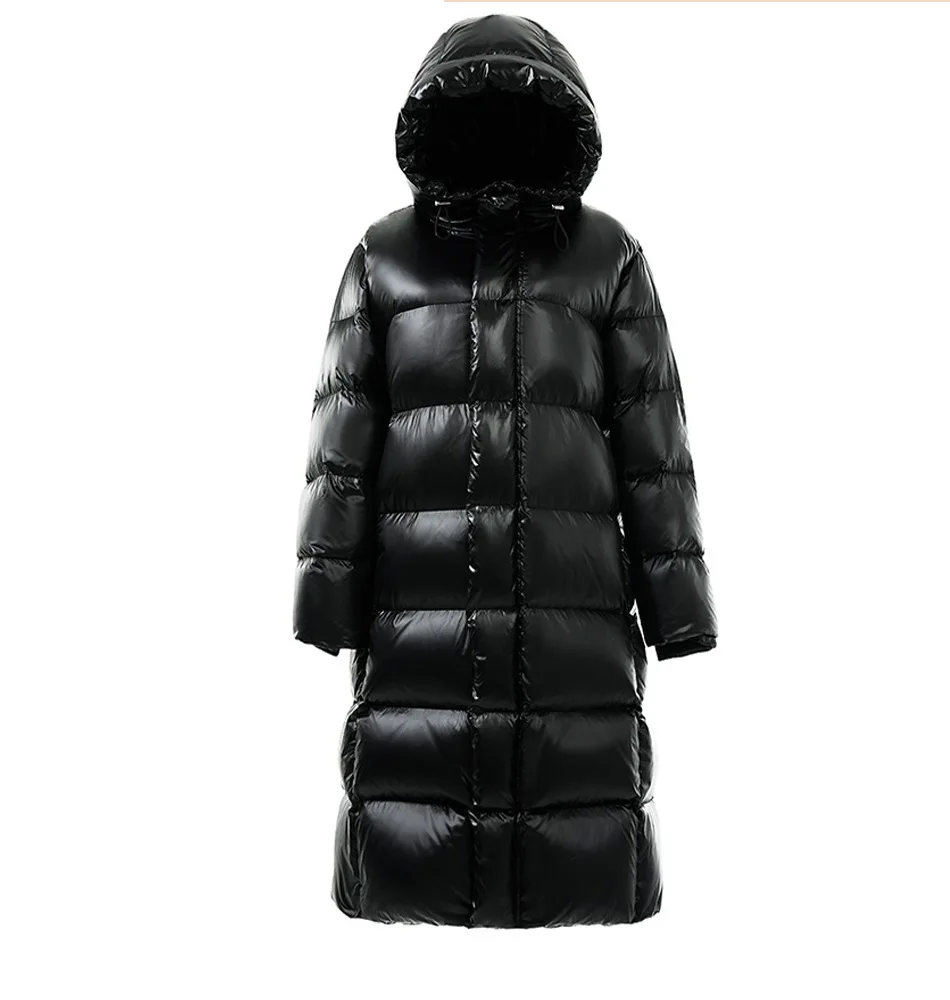 New Fashion Women Down Jacket Long Ultra-thick Parkas Black Hooded Warm Coats Winter Jackets for Women Lightweight Puffer Coats