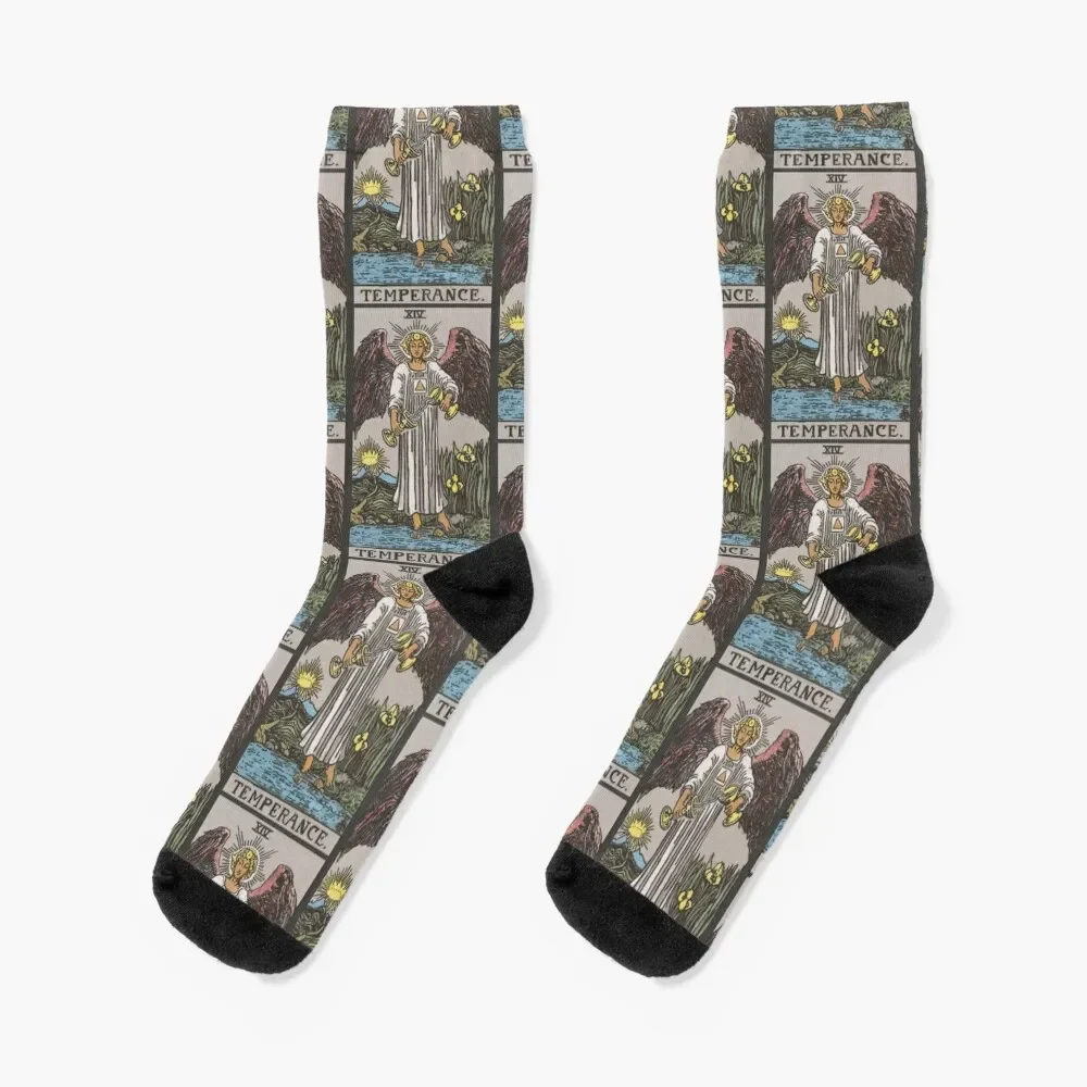 (High Quality) Temperance - Rider Waite Tarot Card Socks New year's anti-slip summer sports stockings Woman Socks Men's