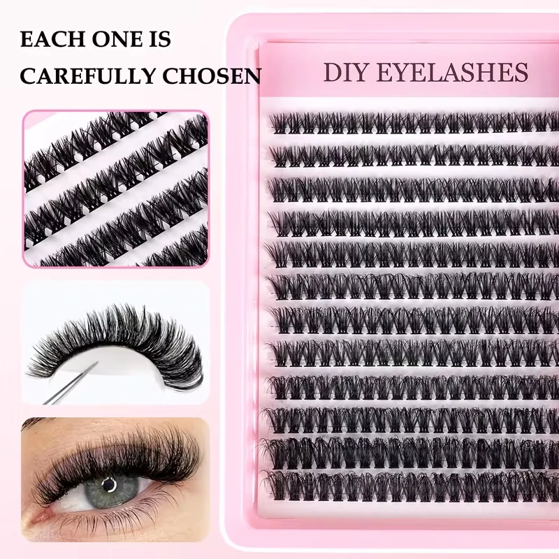 Pestañas por Racimos, 240pcs 40D 9-16mm, Largos Mixtos, Look Ultra-Natural, Finas, Ultra-Suaves, Ultra-Livianas, Reutilizables para Principiantes 3
