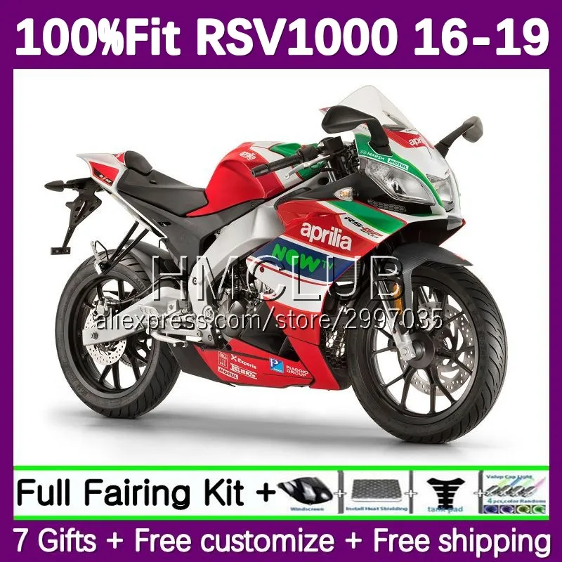 Injection Fairing For Aprilia RSV4 RSV 1000R 1000 RSV1000 R 16 17 18 19 83No.4 RSV1000RR 2016 2017 2018 2019 Body red green