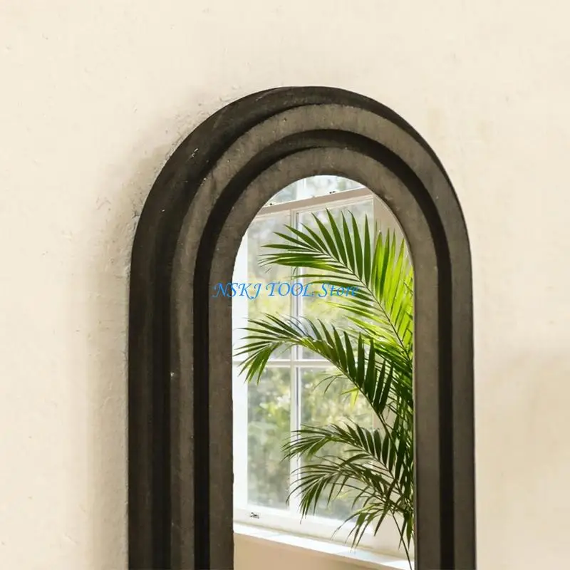 L8RC Elegant Wall Hanging Shelf with Mirror Multifunction for Planter Holder Display