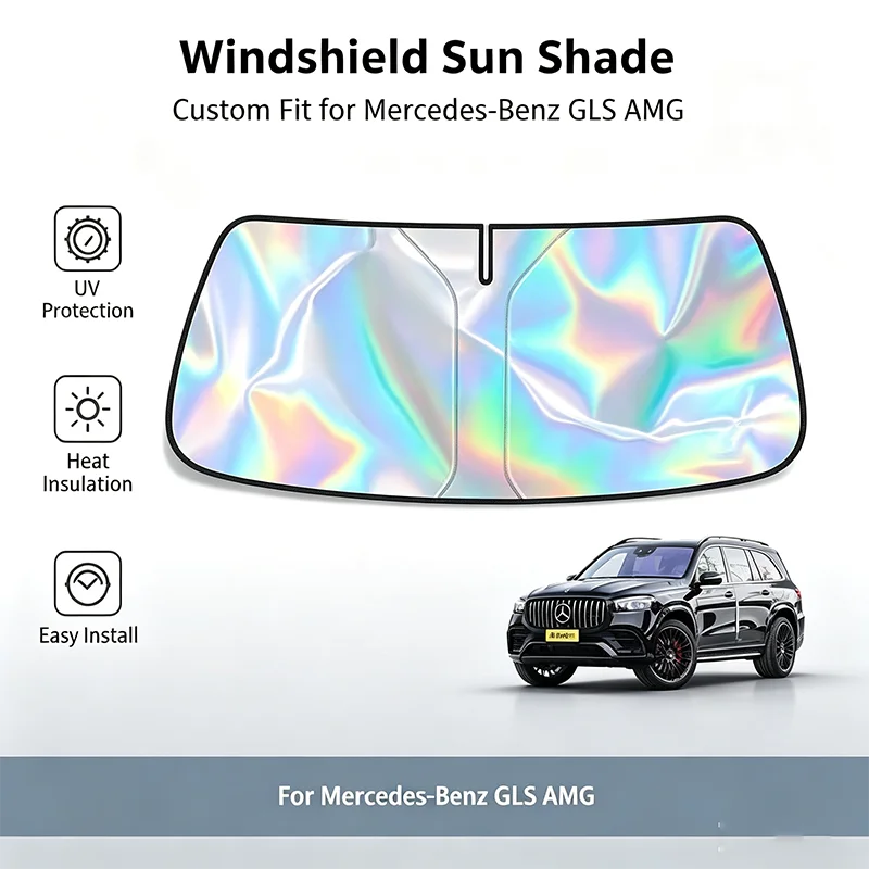 For Mercedes Benz GLS AMG Foldable Front Windshield Sun Shade Reflective Sun Protection Cover Car Window Car Accessories