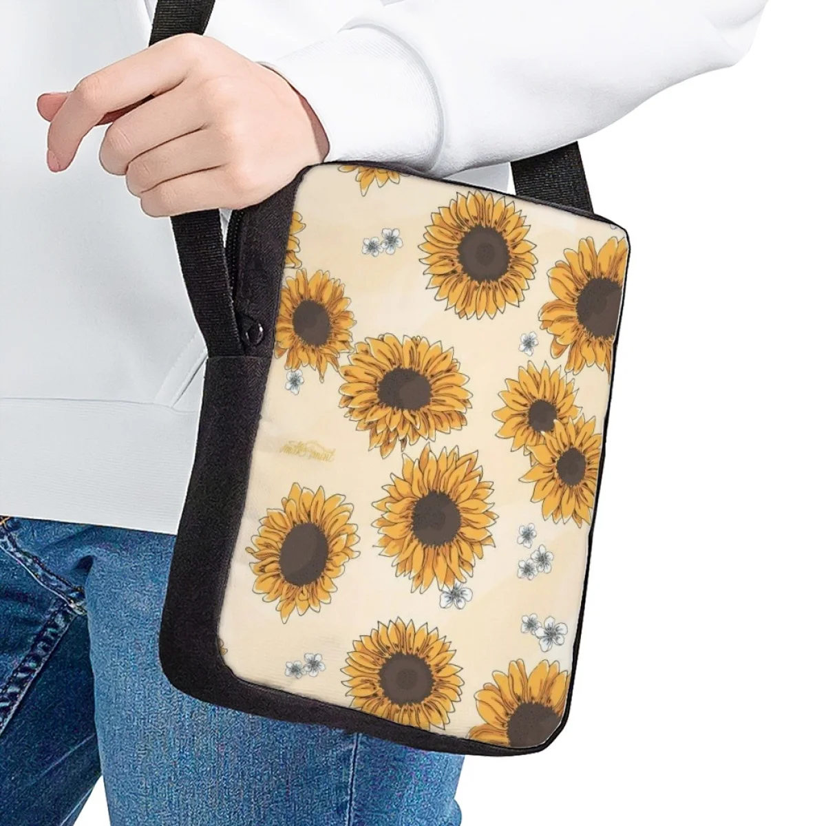 Jackherelook borse a tracolla moda borsa a tracolla modello girasole artistico per bambini adolescenti ragazzi ragazze borse a tracolla regalo