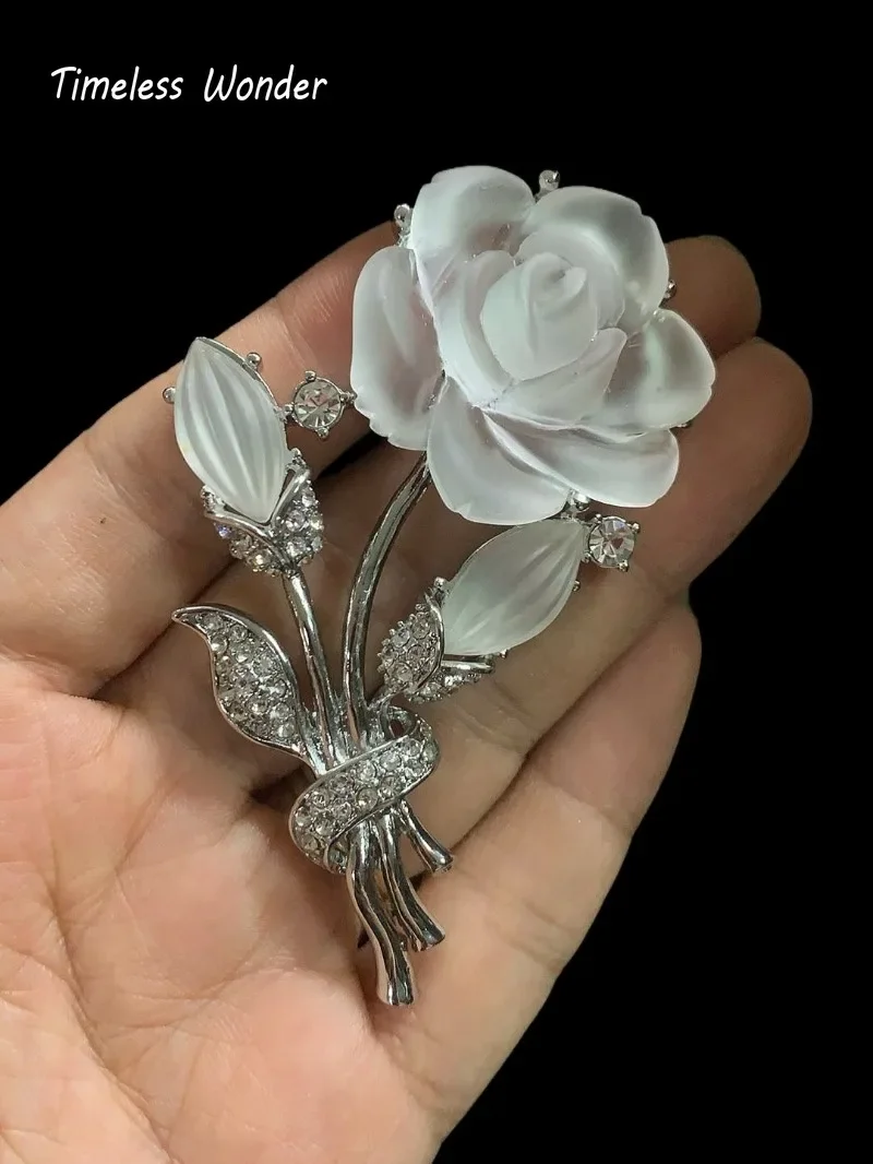 

Timeless Wonder Fancy Zircon Resin Floral Brooch Pins for Women Designer Jewelry Runway Trendy Cute Rare Gift Vintage 6523