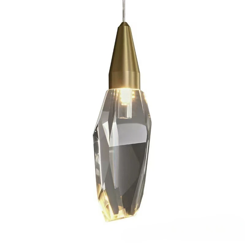 

New all-copper crystal irregular ice ice small hanging, modern simple light luxury bedroom living room dining room bar