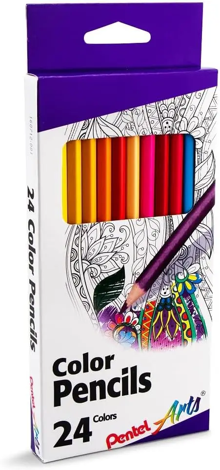

24 Assorted Color Pencils, Smooth Blending & Break-Resistant for Vibrant Art