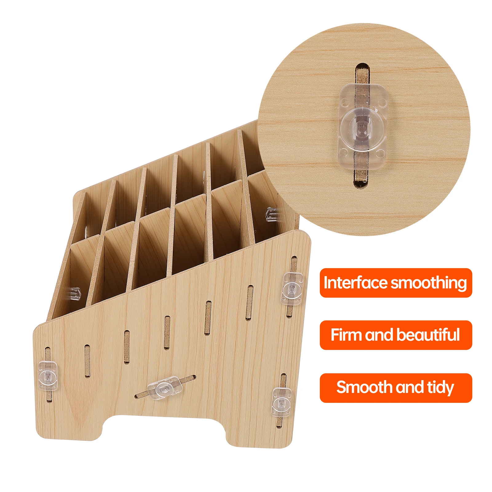 

Wall Mount Storage Box Wooden Office ganizer Cell Phone Holder Desk Accessories Calculator Rack Display Shelf Practical Solution