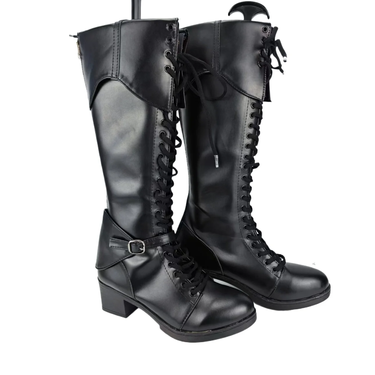 Path to Nowhere Coren Stivali cosplay Scarpe alla caviglia in pelle nera su misura Gioco di ruolo con personaggi del gioco