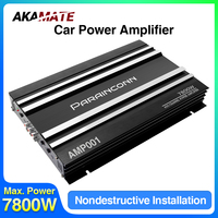Car Audio High Power Amplifier 4 Channel High Power Aluminum Alloy 12V Stereo Surround Passive Car Audio Amplifier Black