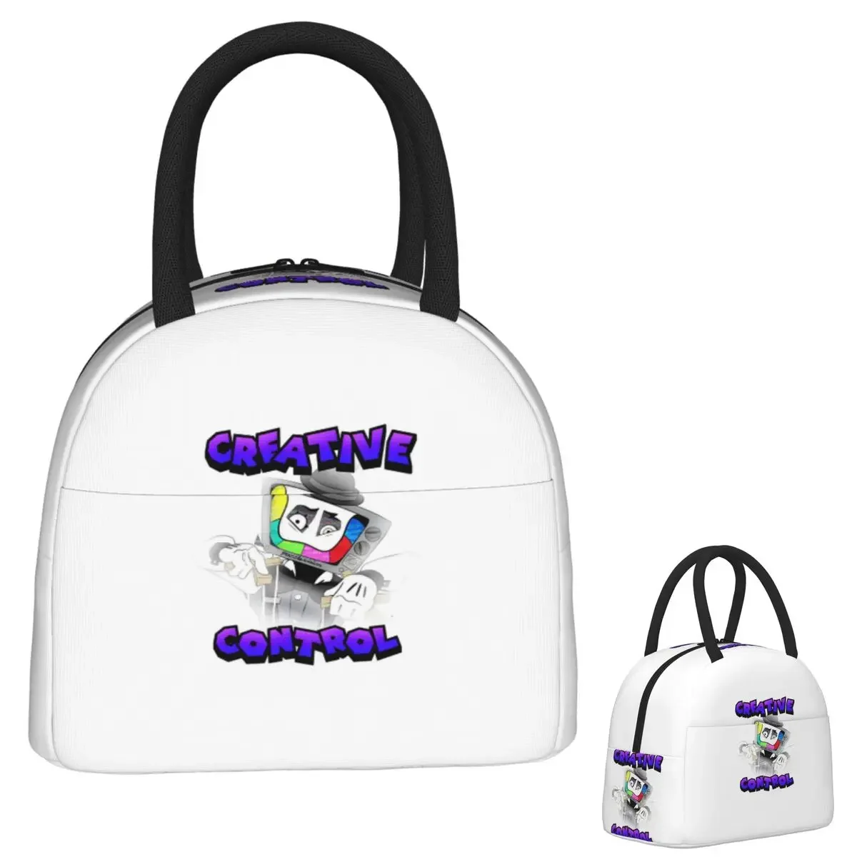 Creative Control (Mr. Puzzles) (Transparent Version) Insulated Lunch Bag for Women Children Portable Thermal Lunch Box Tote