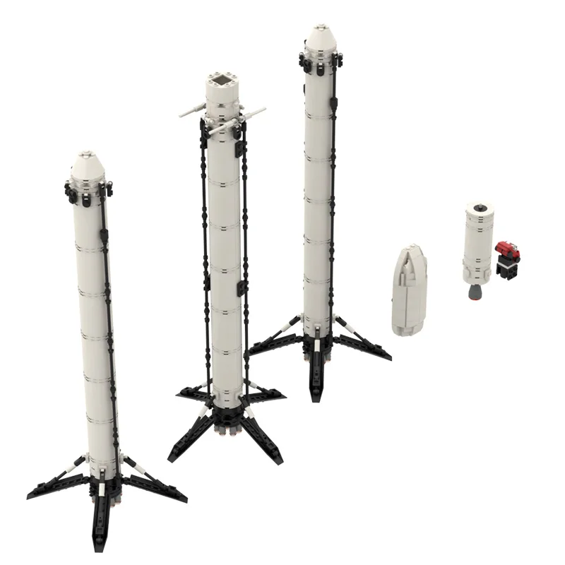 

Moc SpaceX Falcons Heavy Carrier Rocket Building Blocks Saturn V Scale Spaceships Kit Idea Assemble Rocket Toy Kids Gift