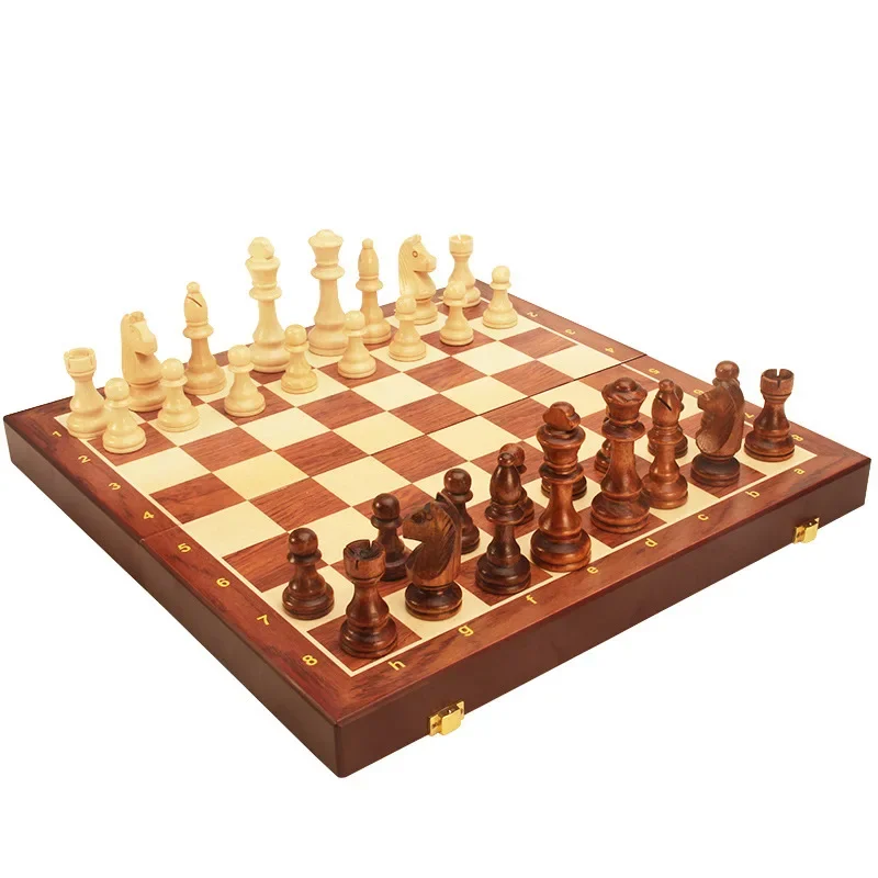 High Quality Direct Factory Sale Folding Solid Wood Chess Box for Gifts Educational Learning Chess Board Game Toy