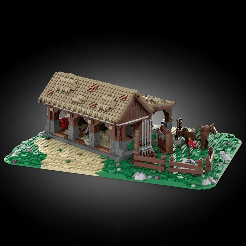 Medieval Castle Model Moc Building Bricks Medieval Village Diorama Technology Modular Blocks Gifts Christmas Toys DIY Assembly