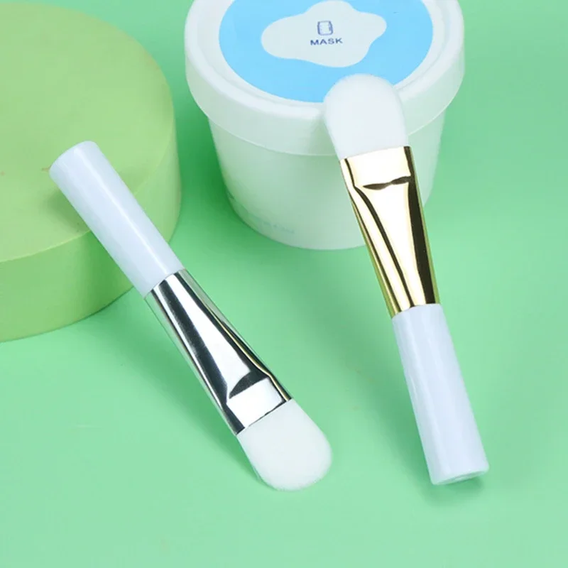 Aplicar brocha de maquillaje de película de barro líquido de base, doble propósito, portátil, ultrafino, piel suave, en forma de lengua, cepillo de máscara Facial