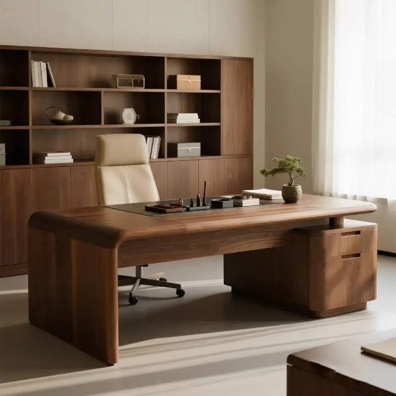 Designer Wooden Office Desks Brown Decoration Large Luxury Office Desks Modern Computer Cheap Scrivania Small Spaces Furniture