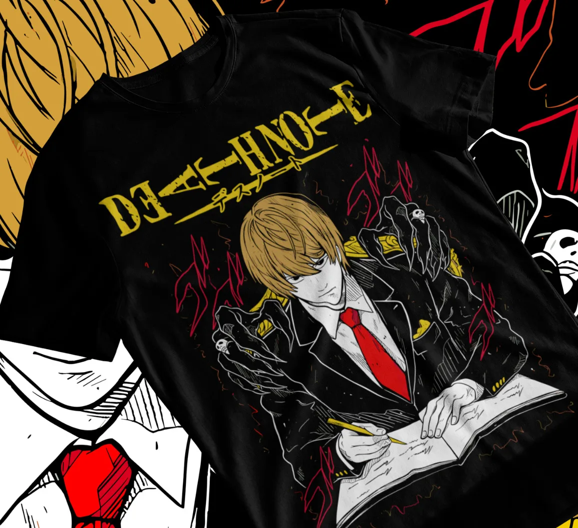 

Death Note Light L Kira Misa Amane Light T- Shirt Manga Anime Soft Tee