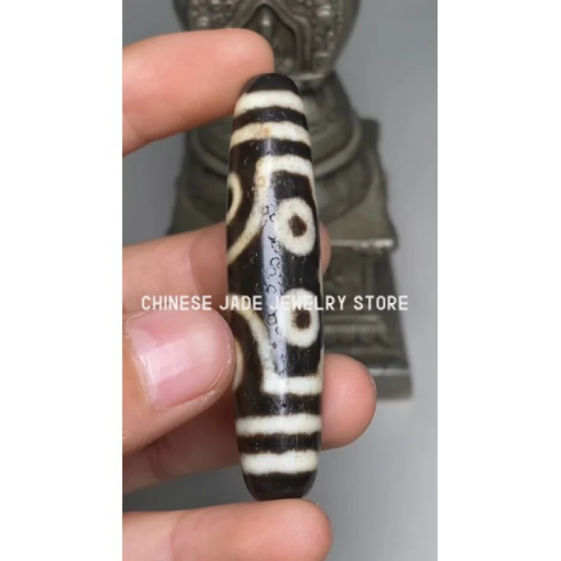 Ancient Tibetan DZI Beads Old Agate 2 Stripe 7 Eye Totem Amulet Pendant GZI