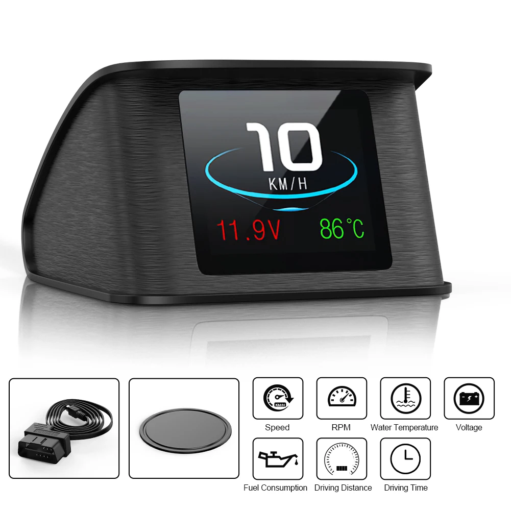 

Автомобильный проекционный дисплей HUD, сканер OBD2, цифровая плата температуры, компьютер, измеритель потребления топлива, датчик скорости Ancel CAR HUD P10