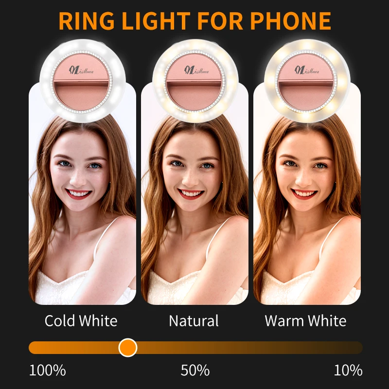 Регулируемая ручка для селфи, 2 цветовой температуры, светодиод с бесступенчатым затемнением, 800 мАч, портативный перезаряжаемый заполняющий светильник для фотографии