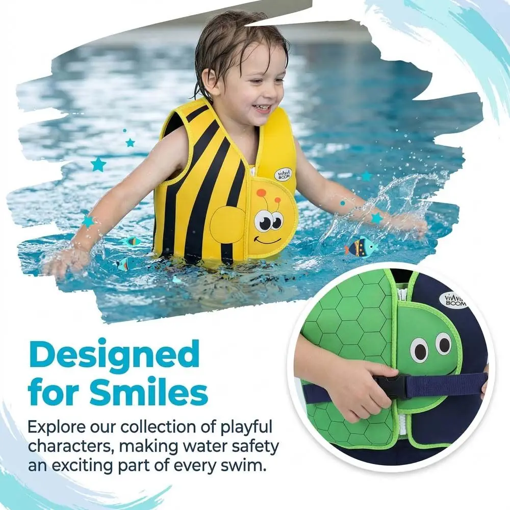 Not Falling Off Child Buoyancy Vest Anti Rollover Stable Baby Swimming Jackets Cartoon Adjustable Floating Vest Summer view 2