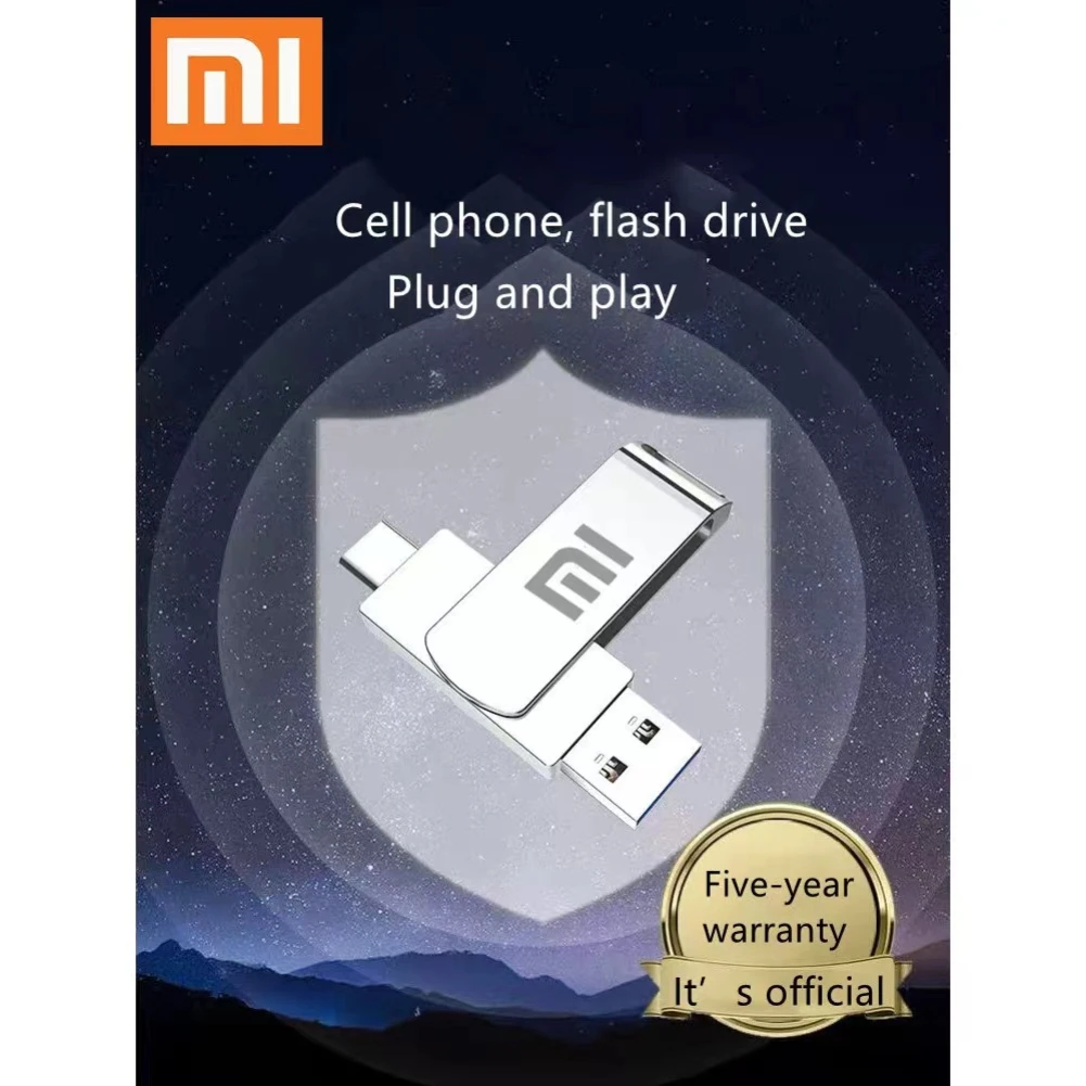 Xiaomi 64TB 2TB USB Flash Drive Metal USB 3.2 Pen Drive Key 1TB 512GB Type C High Speed Pendrive Mini Flash Drive For Phone PC